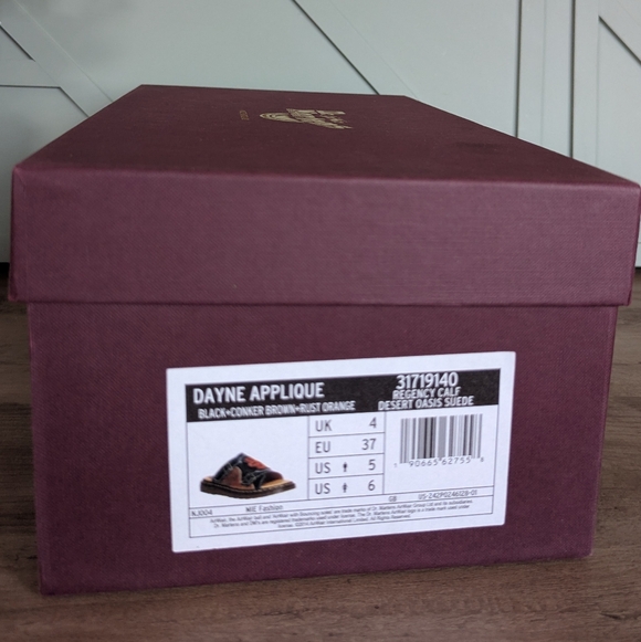 Dr. Martens Dayne Made in England Leather & Suede Applique Slides - Picture 16 of 16